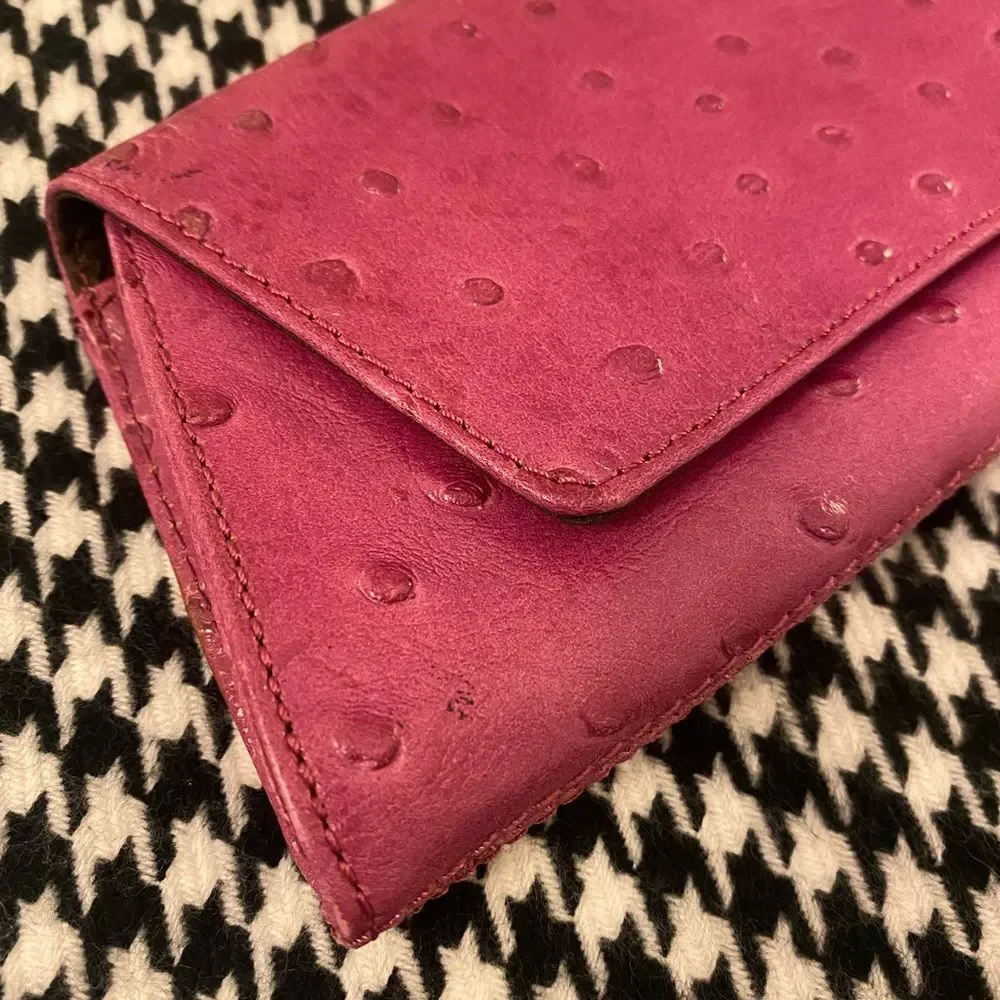 NWT Valerie Stevens vintage leather clutch purple
